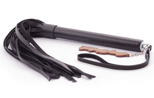 Черная кожаная плеть  Индиго  - 50 см. - Crazy Handmade - купить с доставкой в Ногинске