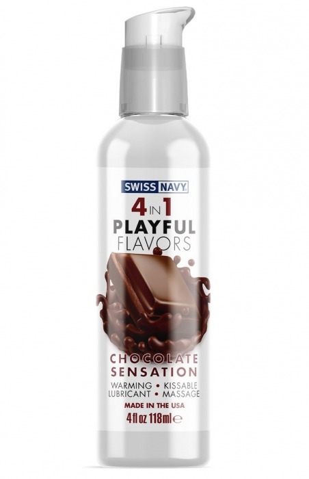 Массажный гель 4-в-1 Chocolate Sensation с ароматом шоколада - 118 мл. - Swiss navy - купить с доставкой в Ногинске