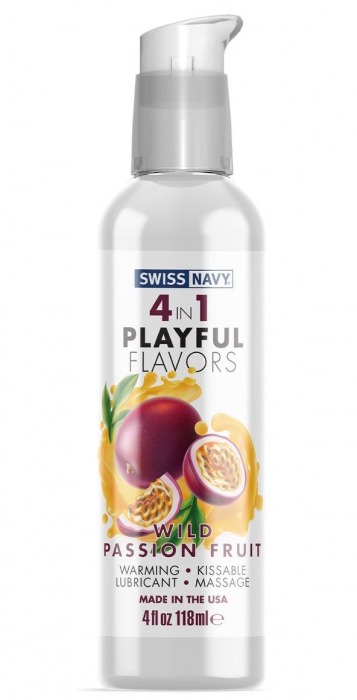 Массажный гель 4-в-1 Wild Passion Fruit с ароматом маракуйи - 118 мл. - Swiss navy - купить с доставкой в Ногинске