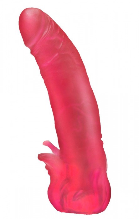 Розовая насадка для страпона с клиторальными лепестками - 18,5 см. - LOVETOY (А-Полимер) - купить с доставкой в Ногинске