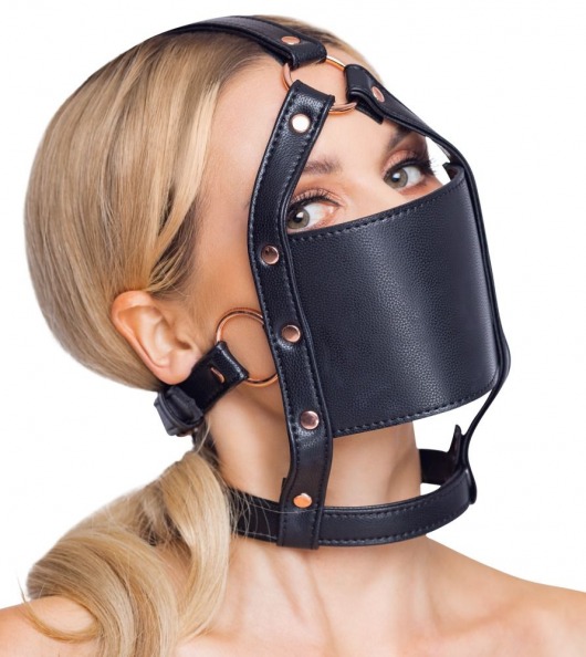 Черный намордник с кляпом-шаром Head Harness With A Gag - Orion - купить с доставкой в Ногинске