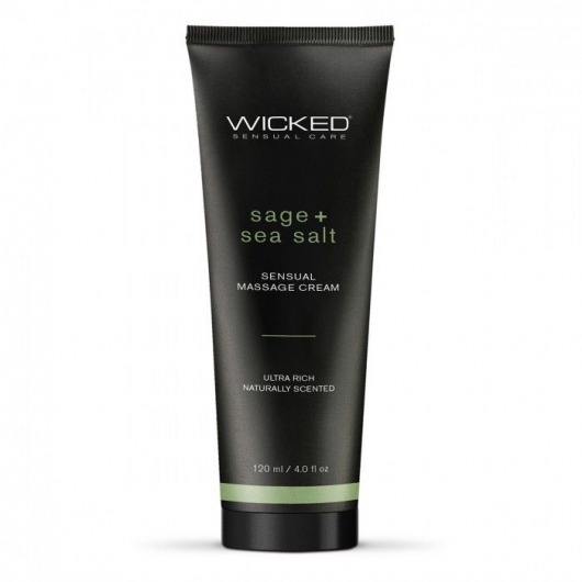 Массажный легкий крем WICKED Sage plus Sea Salt - 120 мл. - Wicked - купить с доставкой в Ногинске
