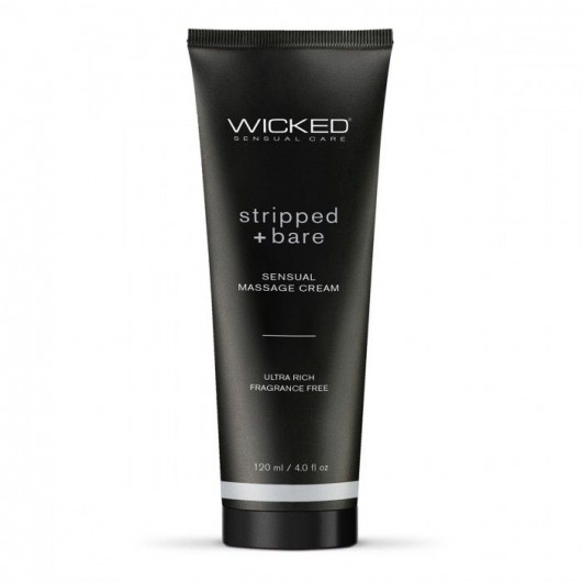 Массажный легкий крем WICKED Stripped plus Bare - 120 мл. - Wicked - купить с доставкой в Ногинске