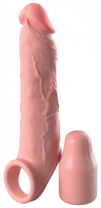 Телесная насадка-удлинитель 2 Inch Silicone X-tension with Strap - 20,3 см. - Pipedream - в Ногинске купить с доставкой