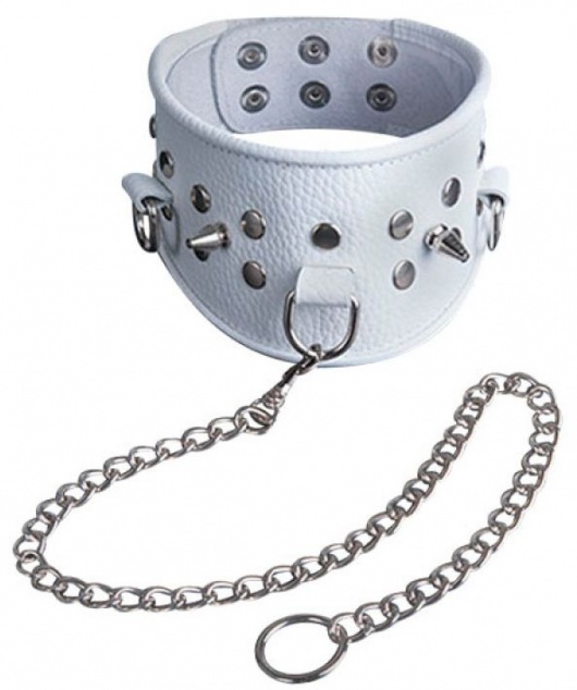 Белый кожаный ошейник - Sitabella - купить с доставкой в Ногинске