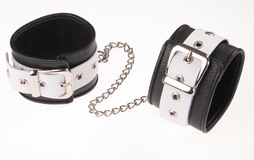 Черно-белые оковы на ноги - Sitabella - купить с доставкой в Ногинске