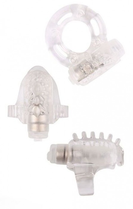 Набор из 3 прозрачных эрекционных колец с вибрацией Teasers Ring Kit - Chisa - в Ногинске купить с доставкой