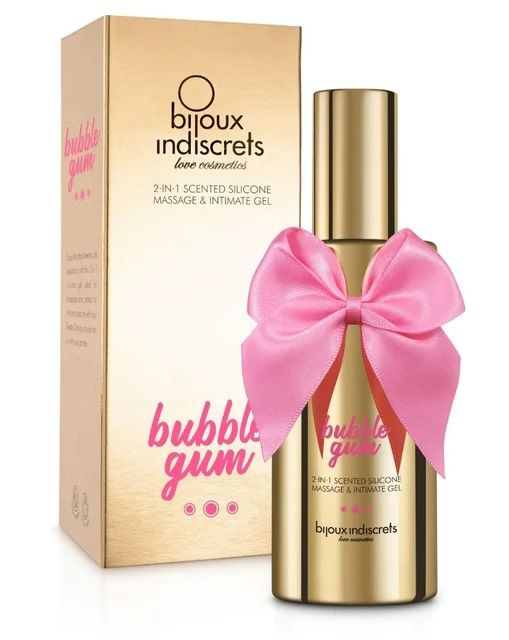 Гель с ароматом жвачки Bubblegum 2-in-1 Scented Silicone Massage And Intimate Gel - 100 мл. - Bijoux Indiscrets - купить с доставкой в Ногинске