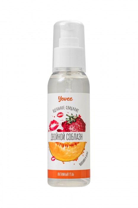 Съедобная гель-смазка Yovee «Двойной соблазн» с Д-пантенолом и вкусом клубники и дыни - 100 мл. - ToyFa - купить с доставкой в Ногинске