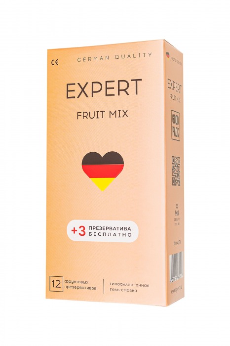 Ароматизированные презервативы EXPERT Fruit Mix - 12 шт.(+3 в подарок) - Expert - купить с доставкой в Ногинске