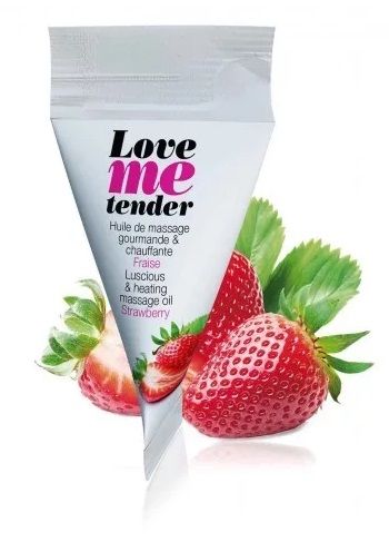 Съедобное согревающее массажное масло Love Me Tender Strawberry с ароматом клубники - 10 мл. - Love to Love - купить с доставкой в Ногинске