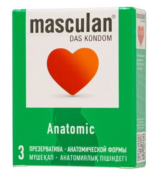Презервативы анатомической формы Masculan Anatomic - 3 шт. - Masculan - купить с доставкой в Ногинске