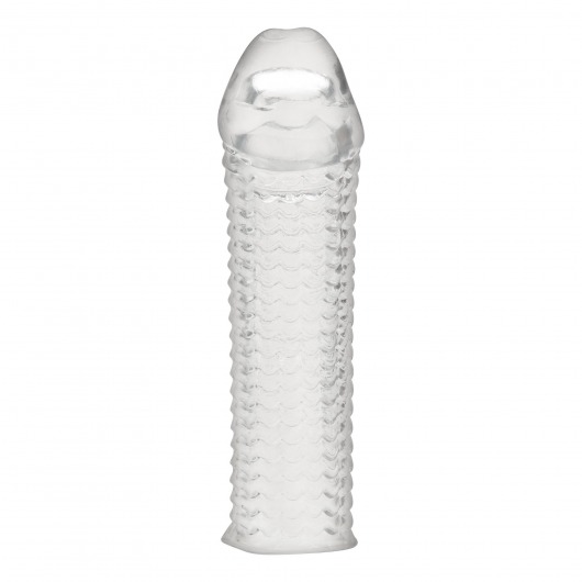 Текстурированная насадка на пенис Clear Textured Penis Enhancing Sleeve Extension - 16,5 см. - BlueLine - в Ногинске купить с доставкой