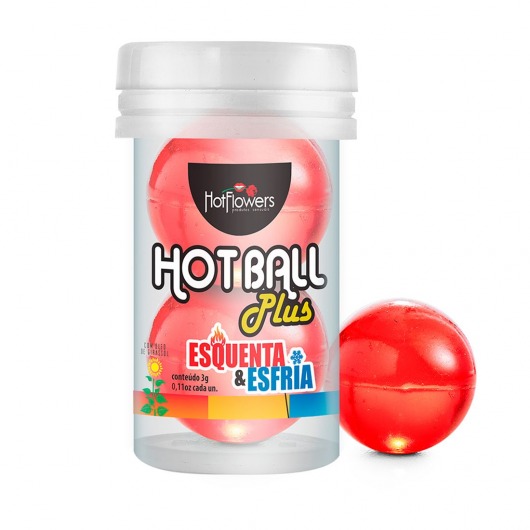 Лубрикант на масляной основе Hot Ball Plus с охлаждающе-разогревающим эффектом (2 шарика по 3 гр.) - HotFlowers - купить с доставкой в Ногинске