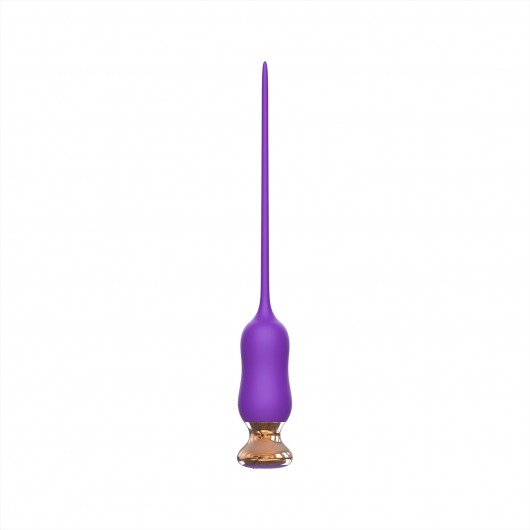 Фиолетовый тонкий стимулятор Nipple Vibrator - 23 см. - I-MOON - купить с доставкой в Ногинске