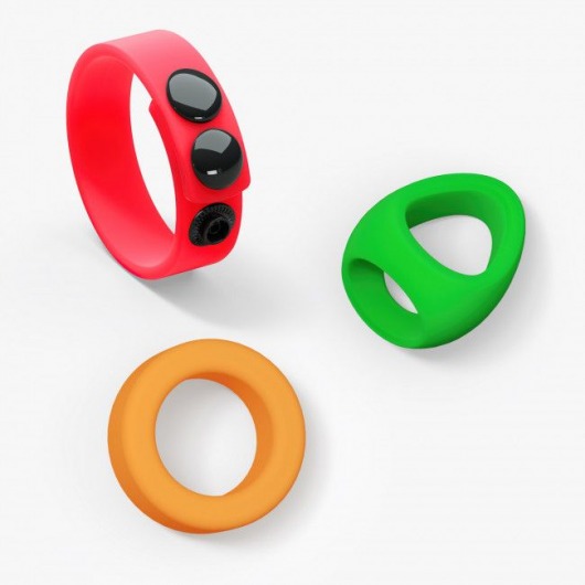 Набор из 3 разноцветных эрекционных колец Kit Neon Ring - Love to Love - в Ногинске купить с доставкой