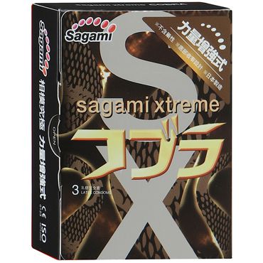 Суженные к основанию презервативы Sagami Xtreme COBRA - 3 шт. - Sagami - купить с доставкой в Ногинске