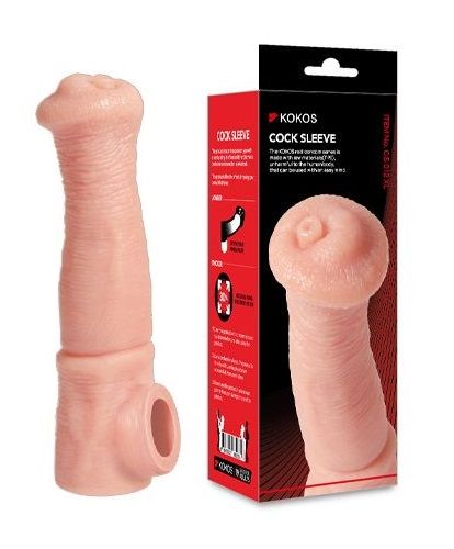 Телесная фантазийная насадка на член Cock Sleeve Size L - KOKOS - в Ногинске купить с доставкой