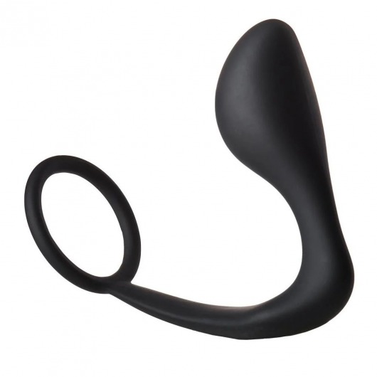 Черное эрекционное кольцо с анальной пробкой Anal Plug With Cockring - Dream Toys - в Ногинске купить с доставкой