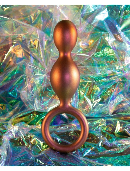 Коричневый анальный стимулятор Duo Loop Copper Anal Plug - 13,3 см. - Blush Novelties