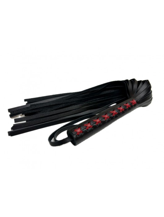 Кожаная плеть Sex Game с красным плетением на рукояти - 57 см. - БДСМ Арсенал - купить с доставкой в Ногинске