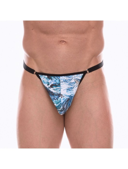 Мужские трусы-тонги с принтом в виде волн и китов - Don Moris купить с доставкой