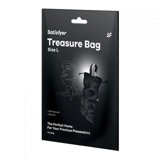 Черный мешочек для хранения игрушек Treasure Bag L - Satisfyer - купить с доставкой в Ногинске