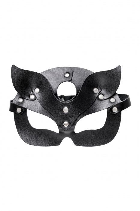 Черная кожаная рельефная маска кошки - Pecado - купить с доставкой в Ногинске