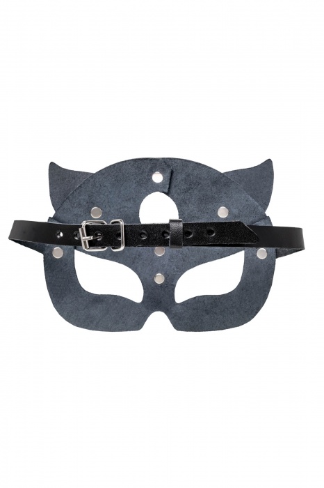 Черная кожаная рельефная маска кошки - Pecado - купить с доставкой в Ногинске