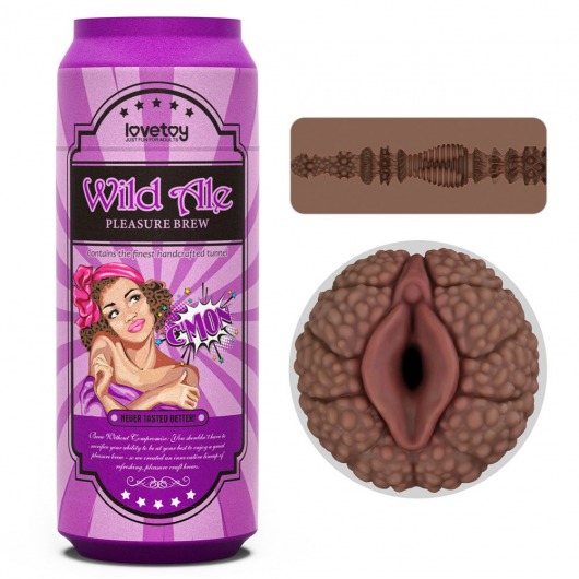 Коричневый мастурбатор-вагина Pleasure Brew Masturbator-Wild Ale в банке - Lovetoy - в Ногинске купить с доставкой