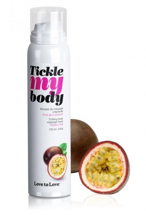Массажная хрустящая пенка Tickle my body с ароматом маракуйи - 150 мл. - Love to Love - купить с доставкой в Ногинске