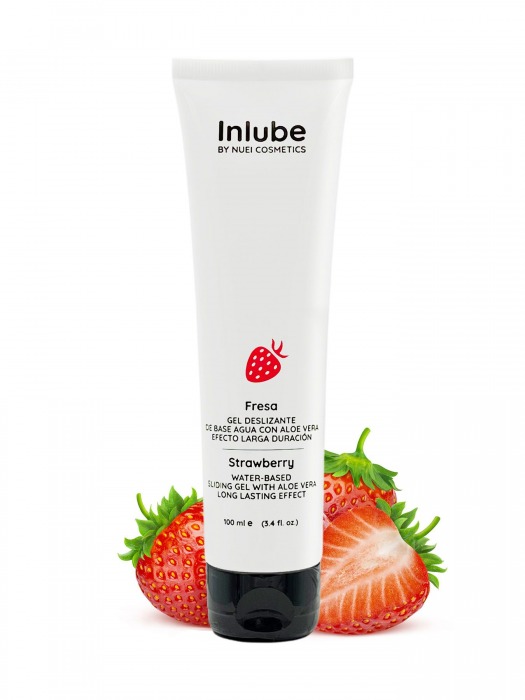 Лубрикант на водной основе Nuei Inlube с алоэ вера и ароматом клубники - 100 мл. - Nuei cosmetics - купить с доставкой в Ногинске