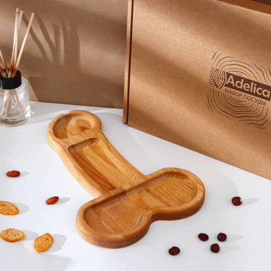 Деревянное блюдо для подачи в форме члена (32,5 х 20 х 1,7 см) - Сима-Ленд - купить с доставкой в Ногинске