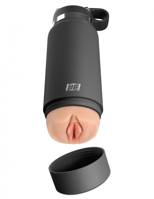 Серый мастурбатор в виде бутылки F*ck Flask - Pipedream - в Ногинске купить с доставкой