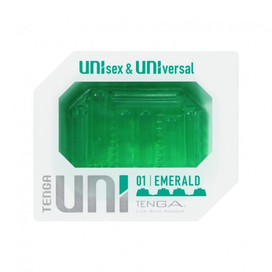 Зеленый мастурбатор-стимулятор Tenga Uni Emerald - Tenga - в Ногинске купить с доставкой