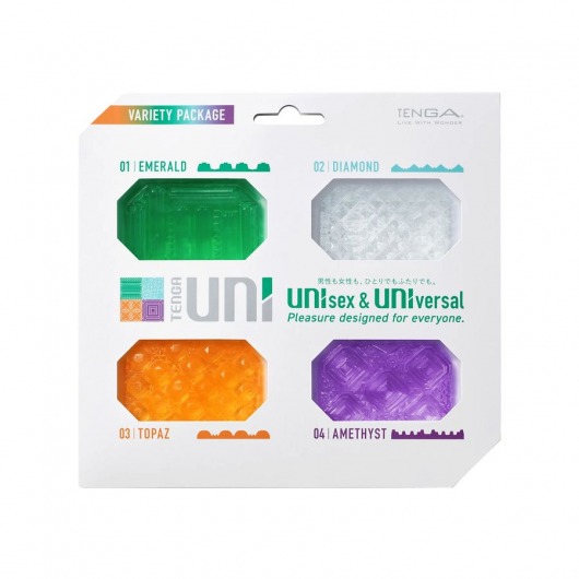 Набор из 4 мастурбаторов-стимуляторов Tenga Uni Variety Pack - Tenga - в Ногинске купить с доставкой