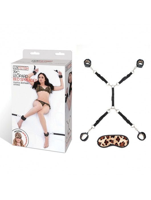 Леопардовая фиксация на матрас для рук и ног Classic Bedspreader - Lux Fetish - купить с доставкой в Ногинске