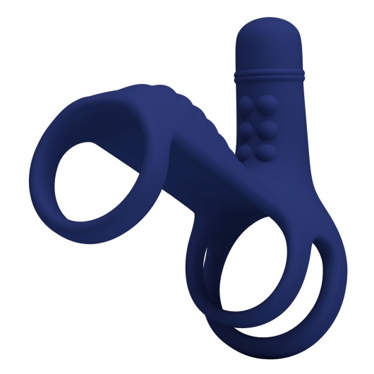 Синяя вибронасадка на пенис Vibrating Penis Sling - Baile - в Ногинске купить с доставкой