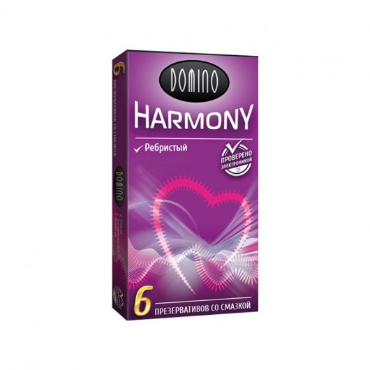 Презервативы с рёбрышками Domino Harmony - 6 шт. - Domino - купить с доставкой в Ногинске