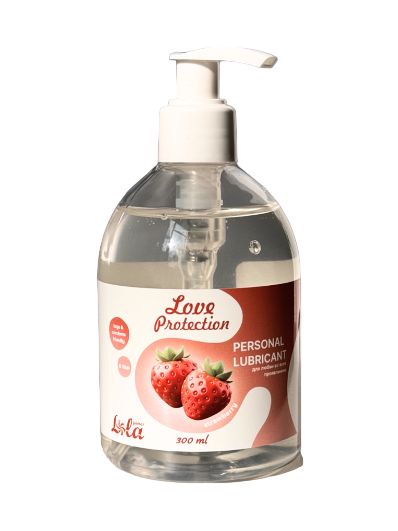 Лубрикант на водной снове Love Protection Strawberry с ароматом клубники - 300 мл. - Lola Games - купить с доставкой в Ногинске