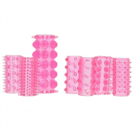 Набор из 7 розовых насадок на пенис ONE-A-DAY PENIS SLEEVES PINK - Seven Creations - в Ногинске купить с доставкой