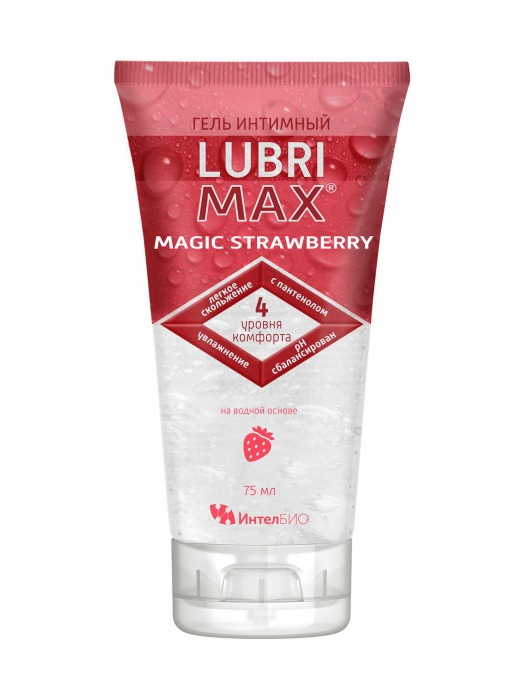 Интимный гель-смазка на водной основе Lubrimax Magic Strawberry - 75 мл. - ИнтелБИО - купить с доставкой в Ногинске