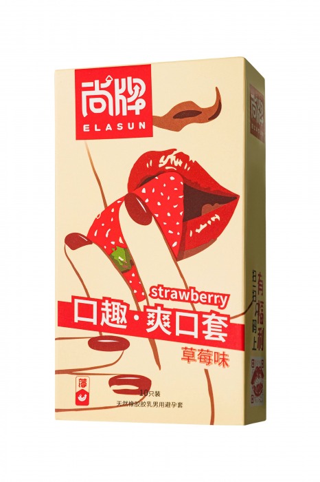 Презервативы Elasun Strawberry с аромато клубники - 10 шт. - Elasun - купить с доставкой в Ногинске