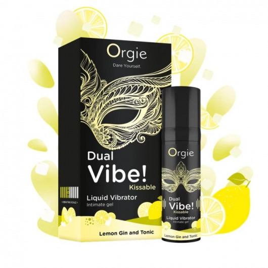 Съедобный жидкий вибратор Dual Vibe! со вкусом лимонного джина с тоником - 15 мл. - ORGIE - купить с доставкой в Ногинске