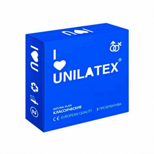 Классические презервативы Unilatex Natural Plain - 3 шт. - Unilatex - купить с доставкой в Ногинске