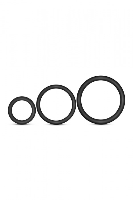 Набор из 3 черных эрекционных колец Cock Ring Set - Blush Novelties - в Ногинске купить с доставкой