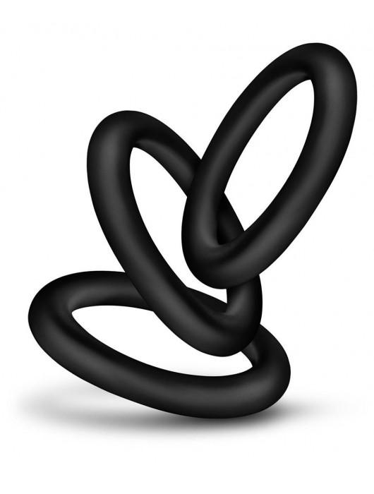 Набор из 3 черных эрекционных колец Black Small Penis Rings - Blush Novelties - в Ногинске купить с доставкой