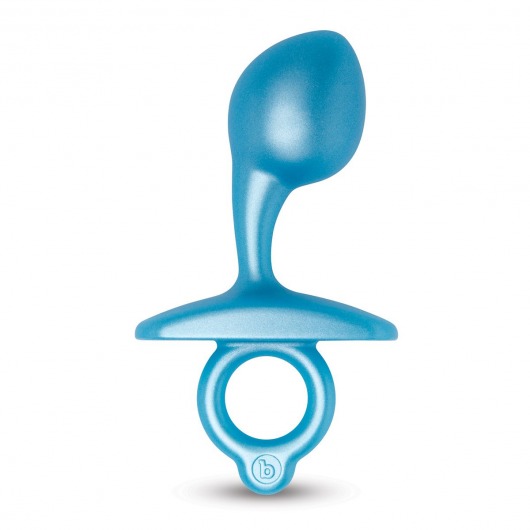 Голубая анальная пробка для массажа простаты Bulb Silicone Prostate Plug - 10,7 см. - b-Vibe - в Ногинске купить с доставкой
