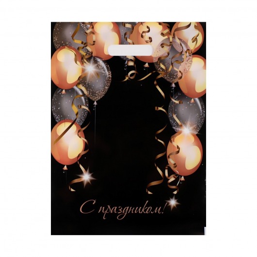 Пакет с вырубной ручкой и принтом в виде шариков (30х40 см) - Сима-Ленд - купить с доставкой в Ногинске