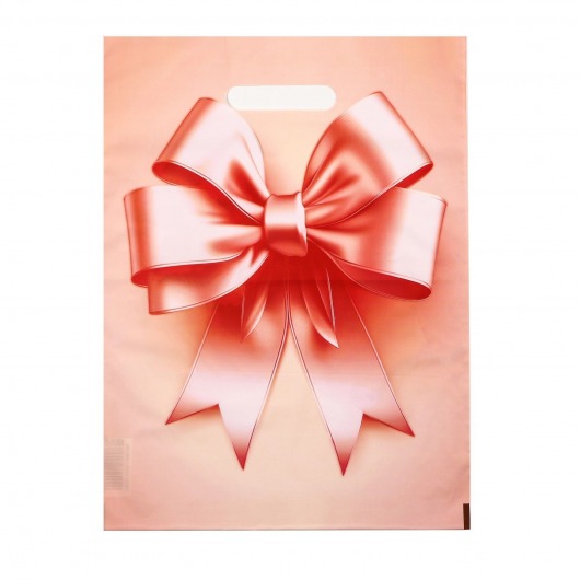 Пакет с принтом в виде банта с вырубной ручкой (30х40 см) - Сима-Ленд - купить с доставкой в Ногинске